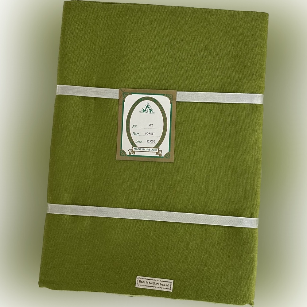 Fine IRISH LINEN Tablecloth - FOREST green